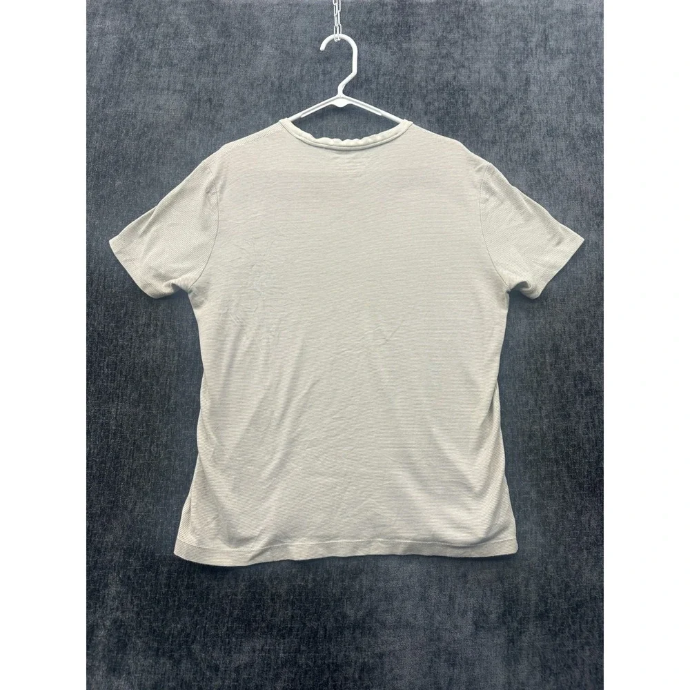 Banana Republic Luxe Touch Performance Tee Men Medium Beige 100% Cotton Crewneck